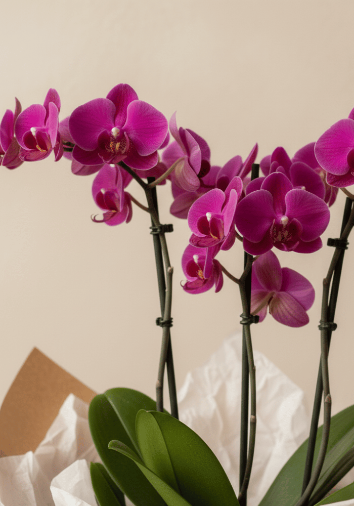 Orquídea Embalada no Papel