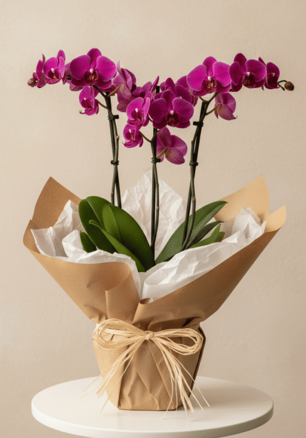 Orquídea Embalada no Papel